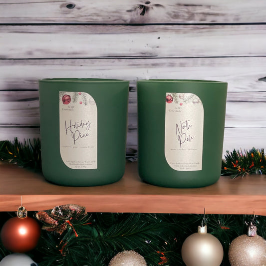 Holiday Pine & North Pole - (2)12oz Scented Candle (Reusable)