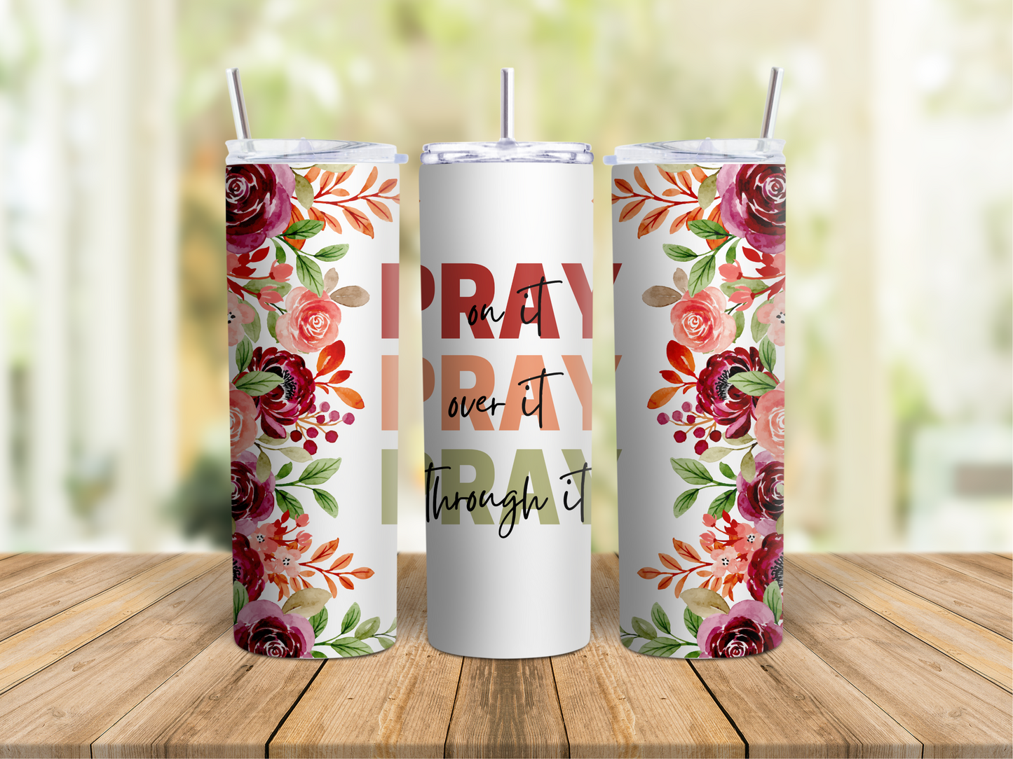 Pray (maroon) - Tumbler
