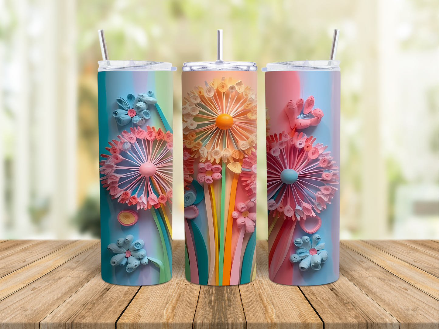 3D Flowers - Tumbler