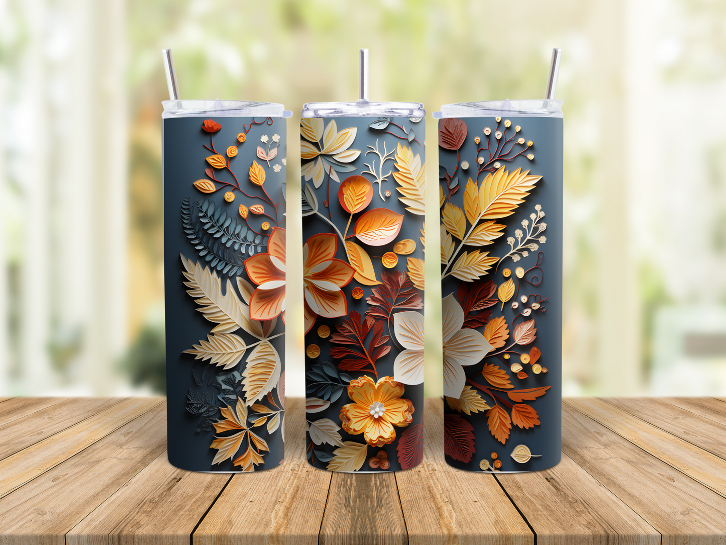 3D Leaves  - Tumbler